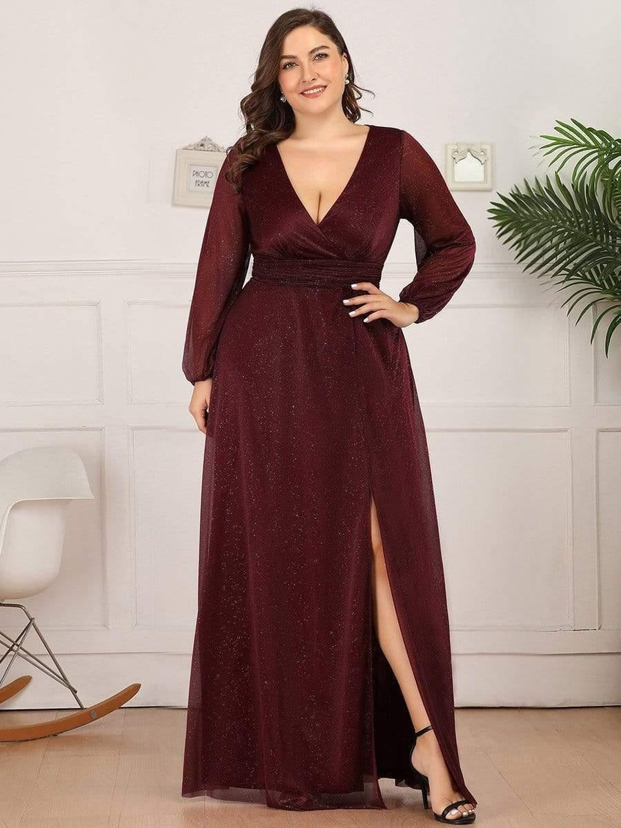 Luxury Maroon Wrap Maxi Gown for Women | Evening Party & Cocktail Dress