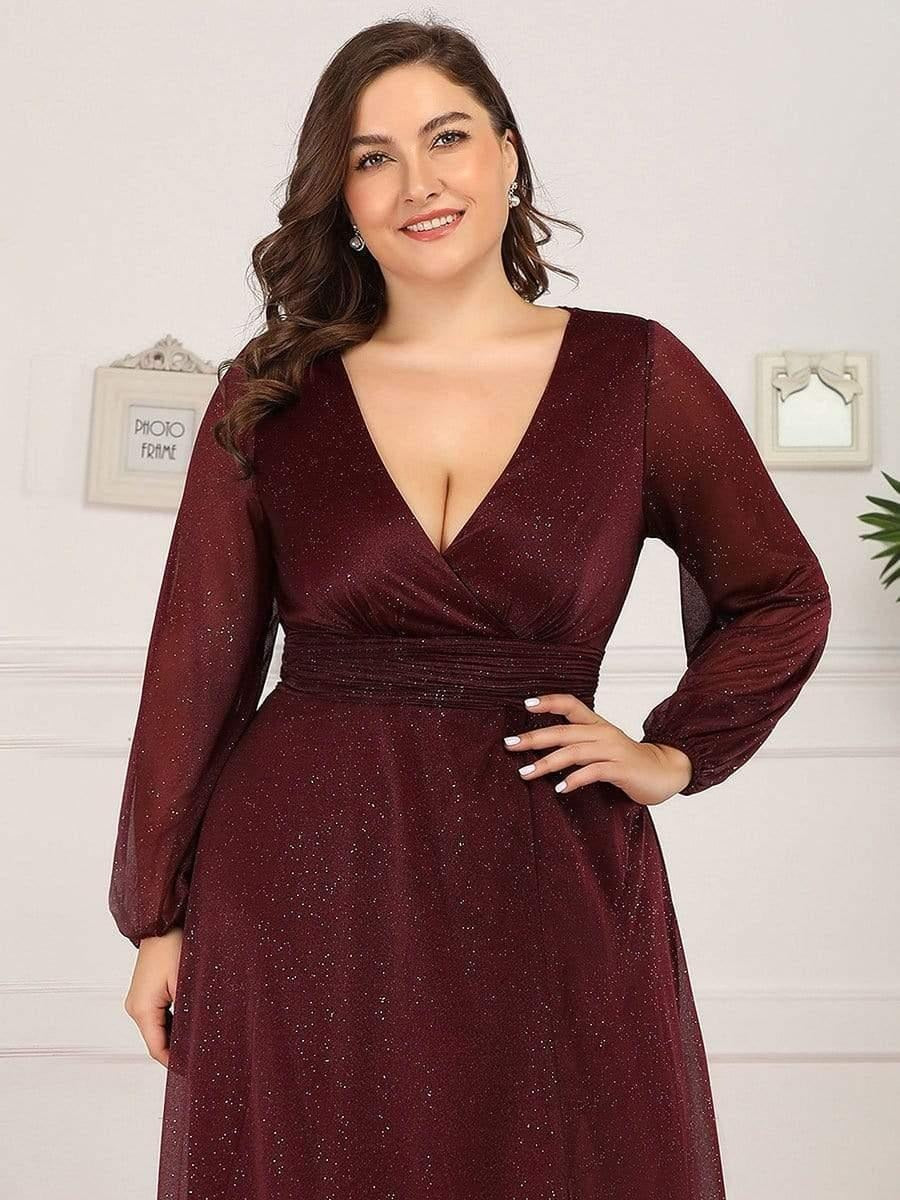Luxury Maroon Wrap Maxi Gown for Women | Evening Party & Cocktail Dress