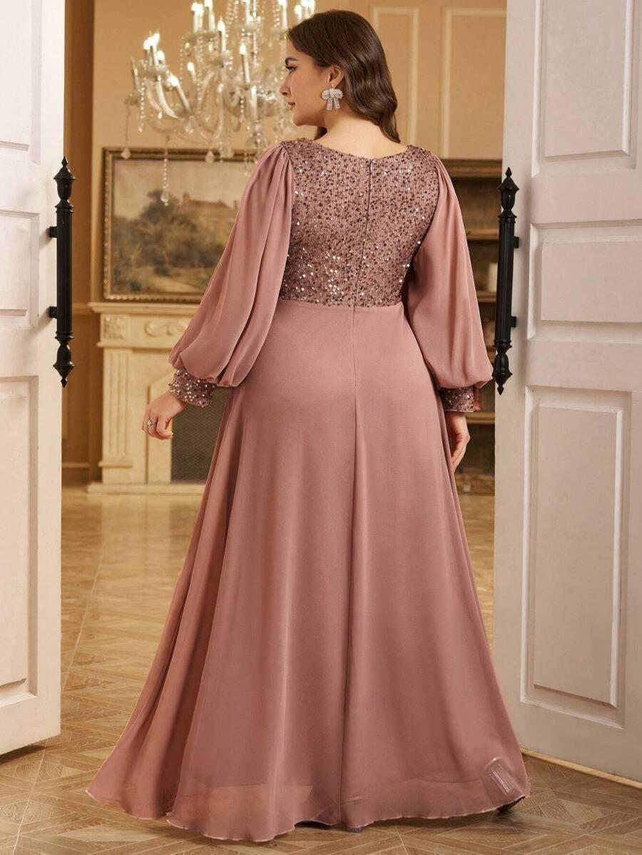 Pink Elegant Shimmer Evening Gown for Women | Formal & Party Wear Dress