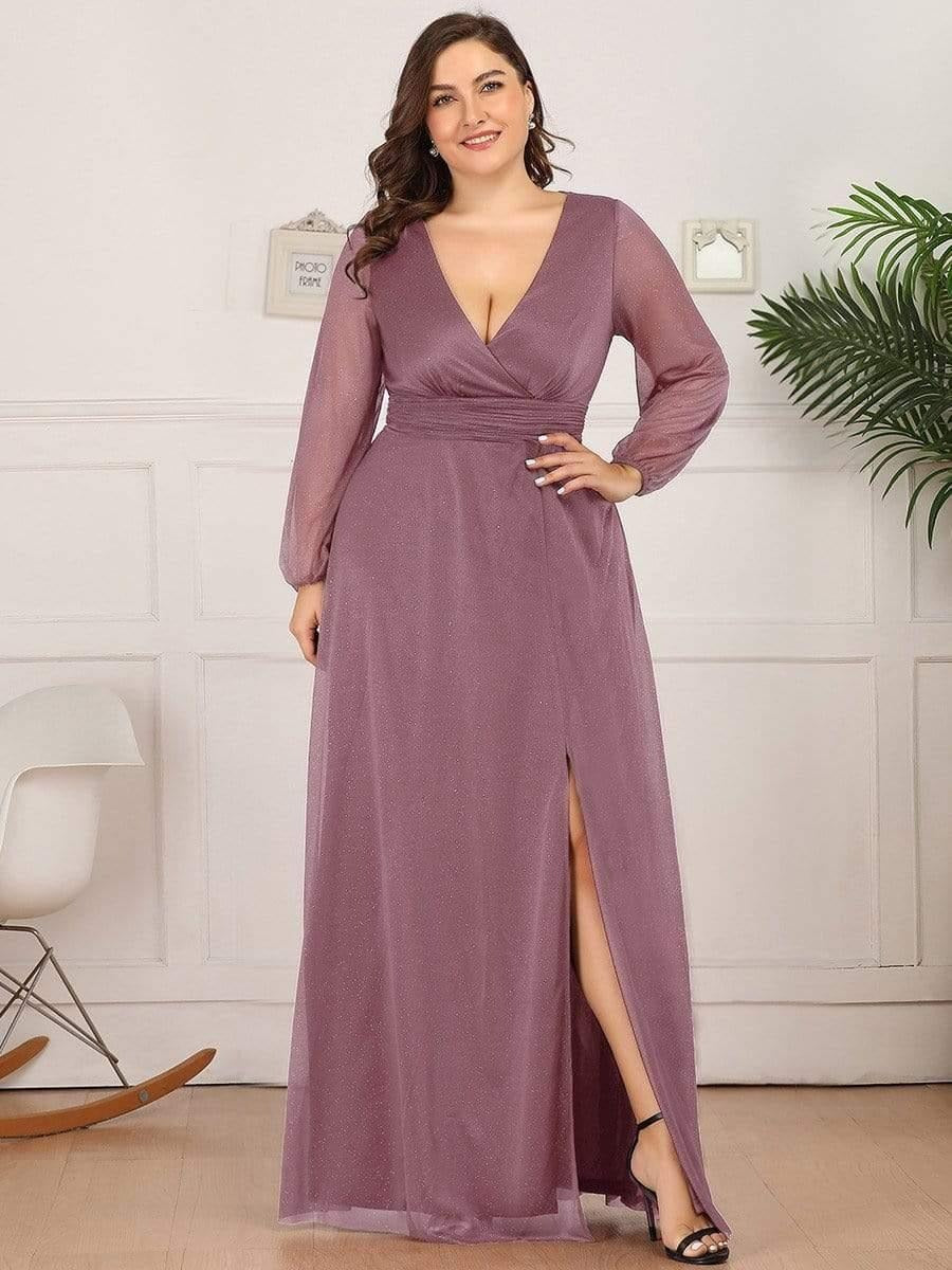 Luxury Pink Wrap Maxi Gown for Women | Evening Party & Cocktail Dress Lavendar