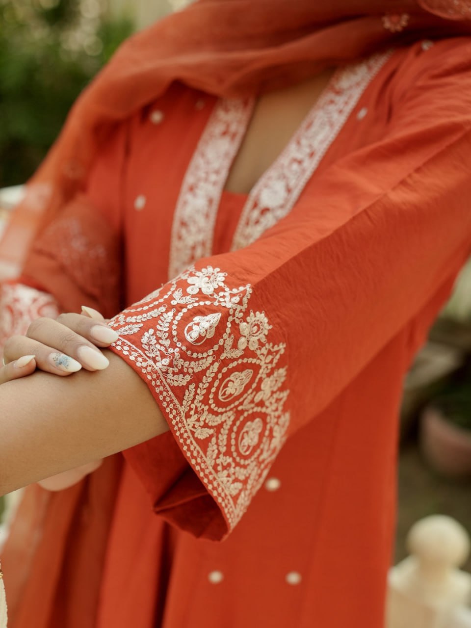 Pink Embroidered Kurta Set with Floral Printed Dupatta
