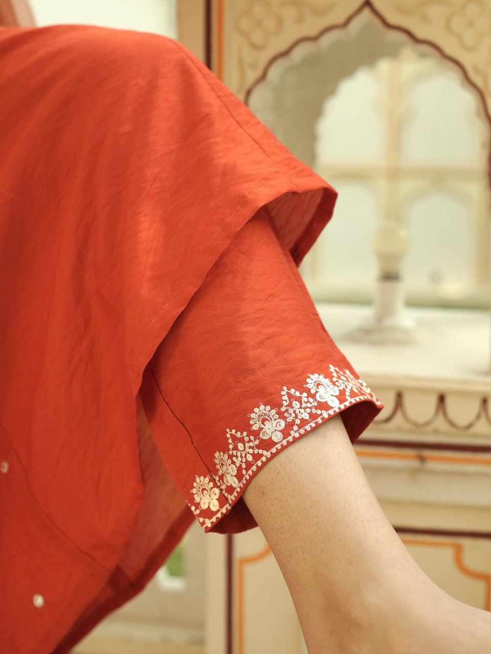 Pink Embroidered Kurta Set with Floral Printed Dupatta