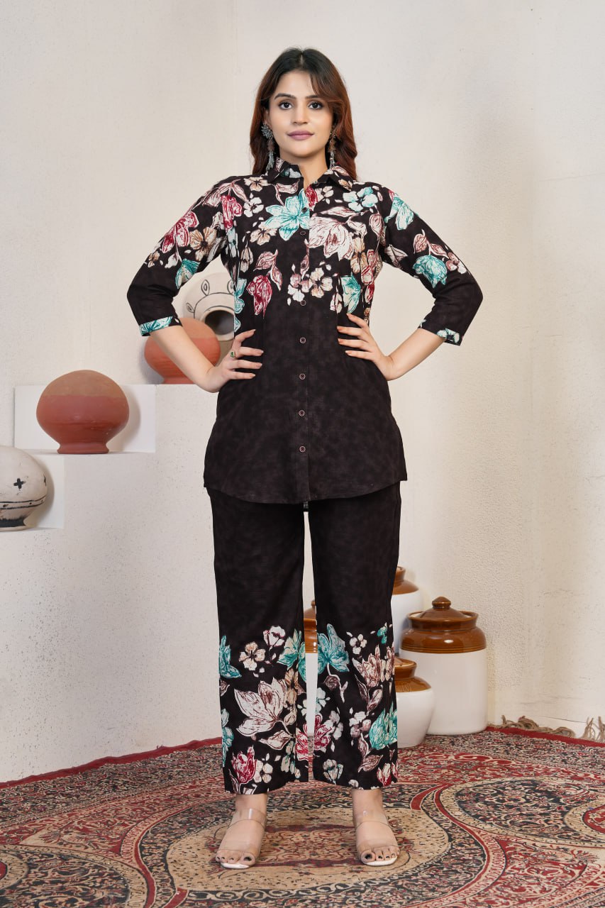 Luxury Printed Co-Ord Set for Women – Elegant Party & Casual Wear