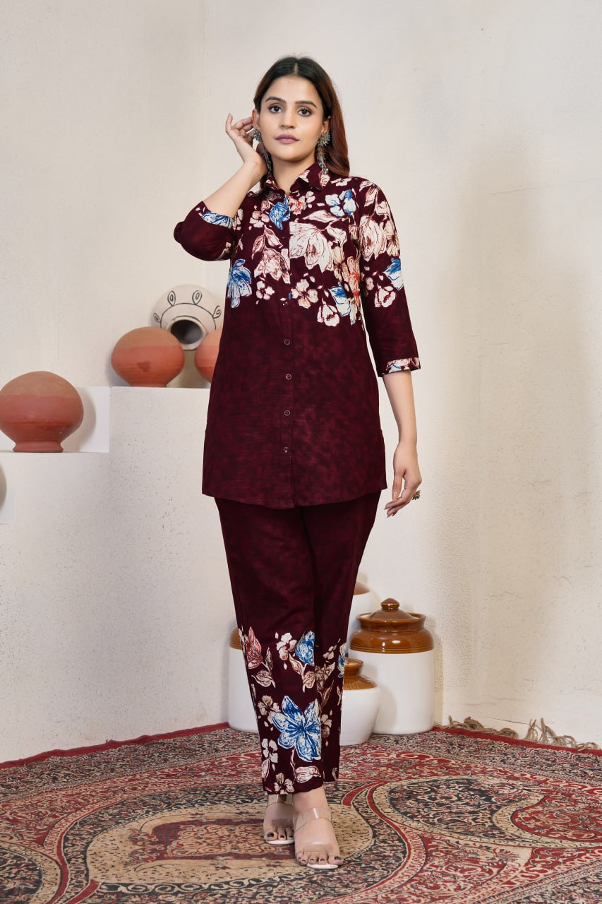 Luxury Printed Co-Ord Set for Women – Elegant Party & Casual Wear