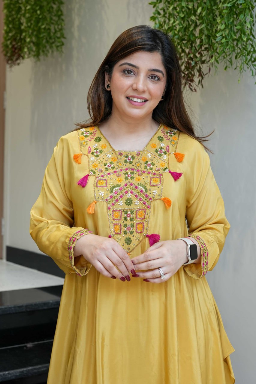 Saafi Yellow Embroidered Co ord Sets