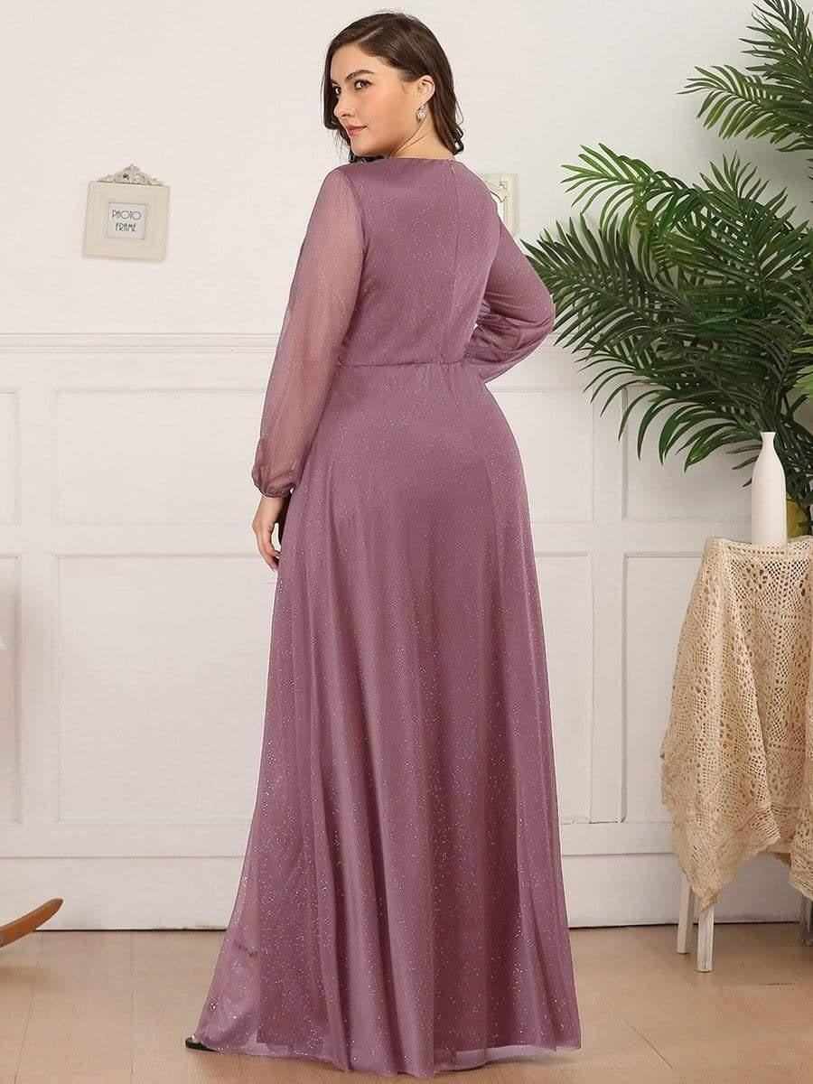 Luxury Pink Wrap Maxi Gown for Women | Evening Party & Cocktail Dress Lavendar