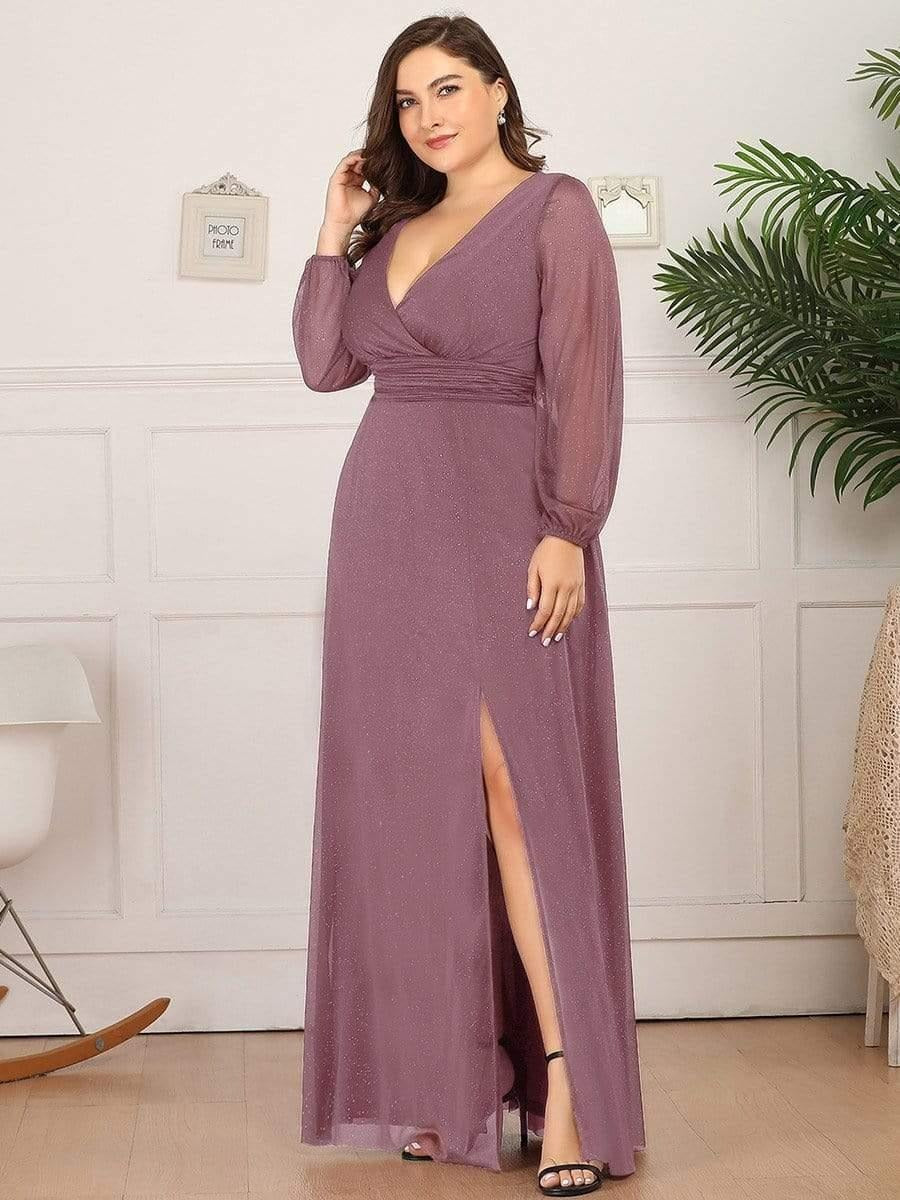 Luxury Pink Wrap Maxi Gown for Women | Evening Party & Cocktail Dress Lavendar