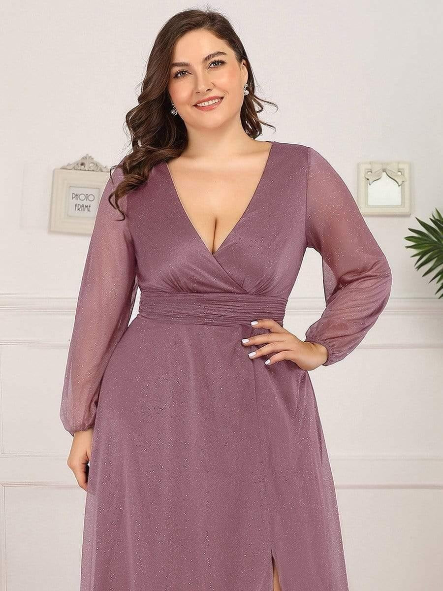 Luxury Pink Wrap Maxi Gown for Women | Evening Party & Cocktail Dress Lavendar