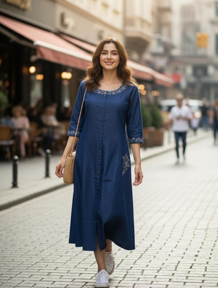 Elegant Printed Flared Kurti