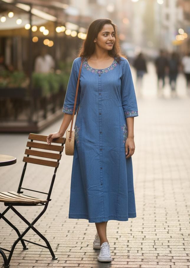 Graceful Indigo Casual Kurti