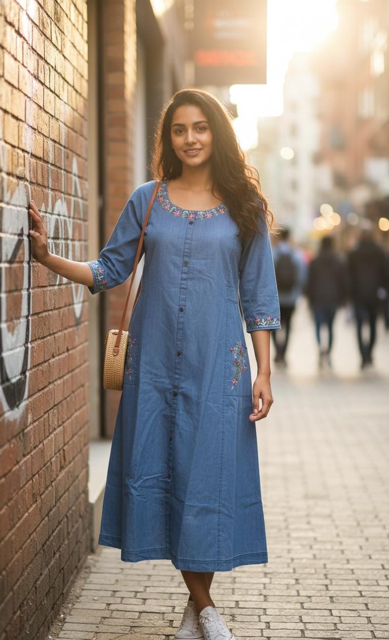 Graceful Indigo Casual Kurti