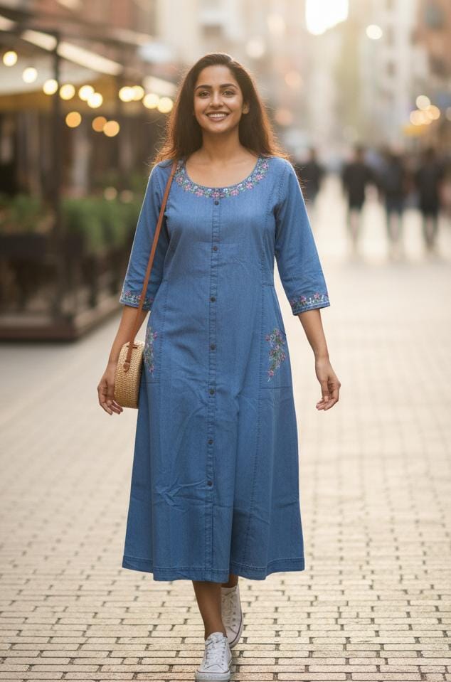 Graceful Indigo Casual Kurti