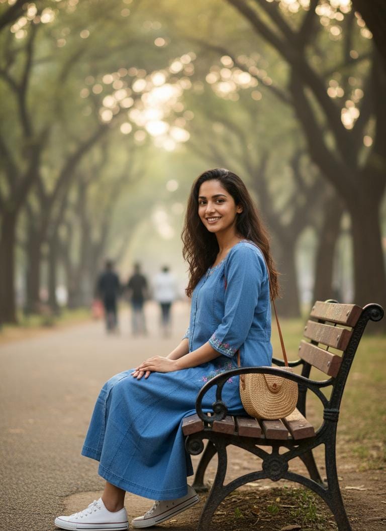 Graceful Indigo Casual Kurti