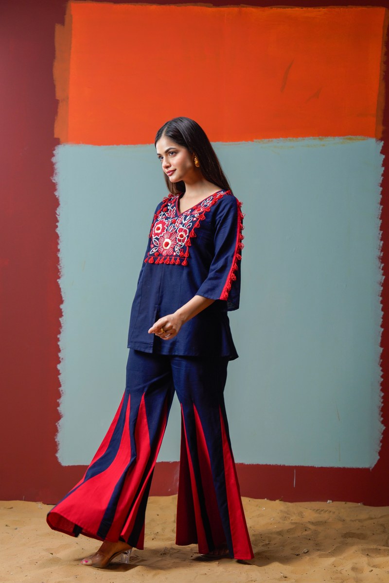 Royal Blue Ember Embroidered Co-Ord Set