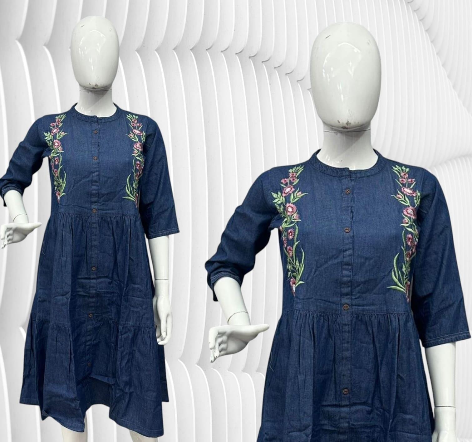 Subtle Blue Floral Everyday Dress