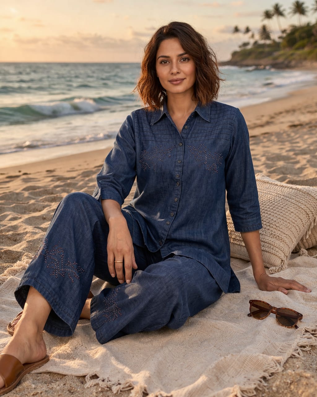 Everyday Blue Ethnic Button Dress