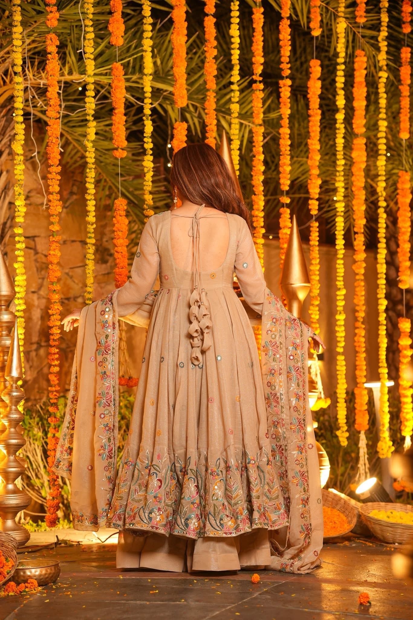Classic Gray Heavy Work Anarkali Gown