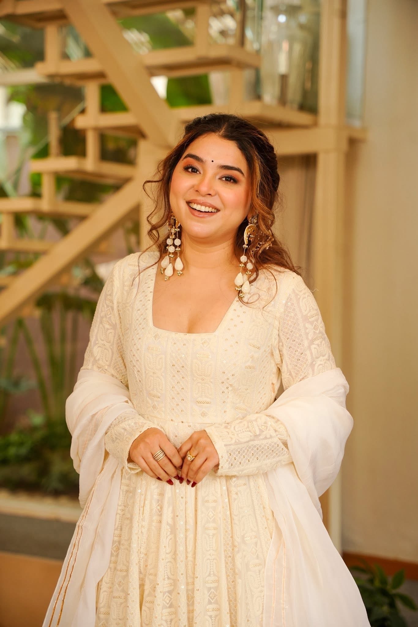 Luxury White Wedding Wear Anarkali Dress