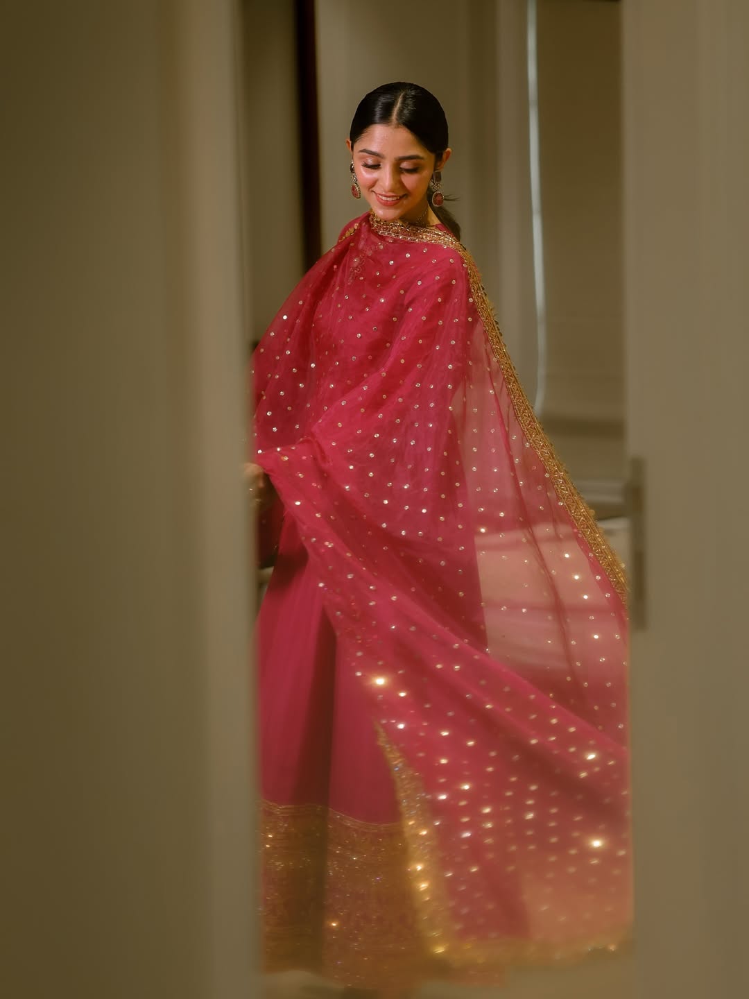 Royal Pink Embroidered Anarkali Gown