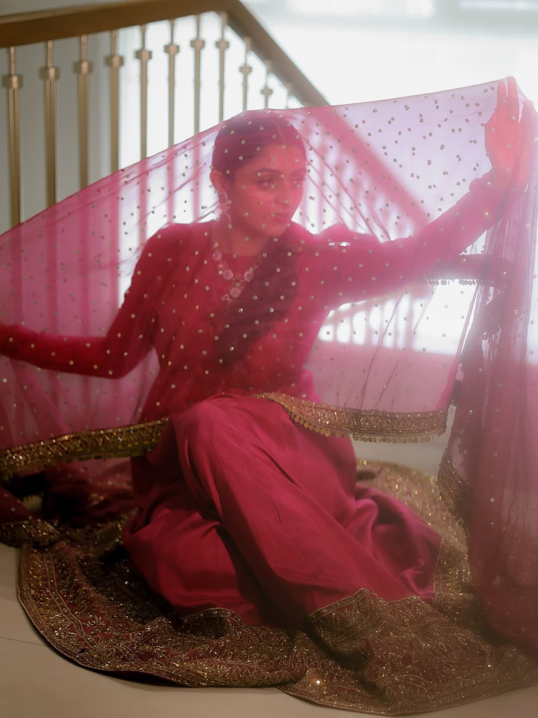 Royal Pink Embroidered Anarkali Gown