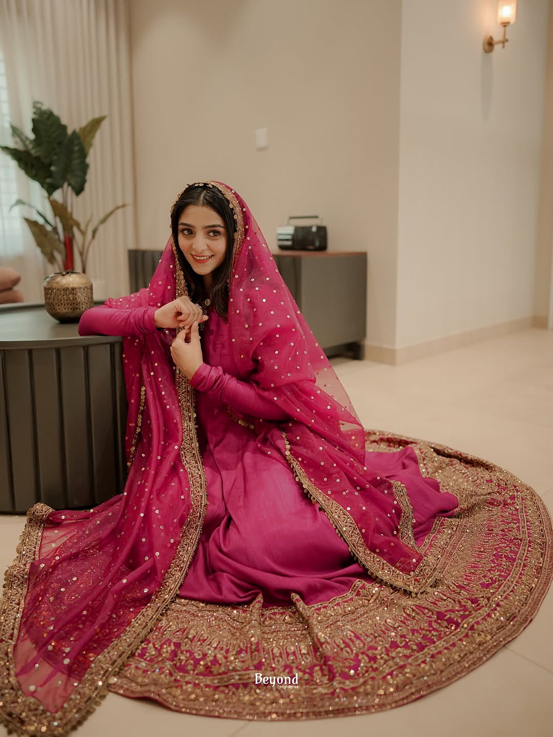 Royal Pink Embroidered Anarkali Gown
