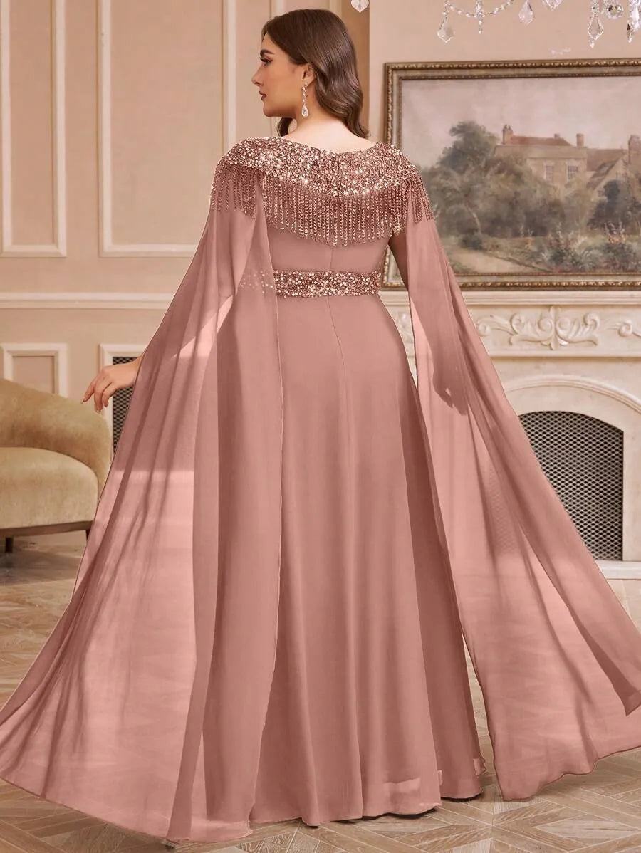 Emerald Brown Elegance Party  Gown
