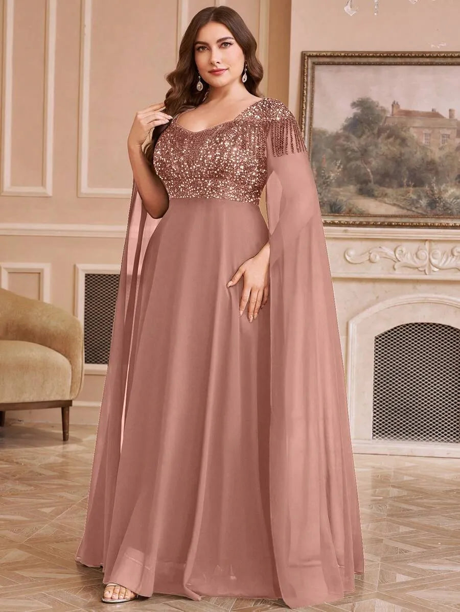 Emerald Brown Elegance Party  Gown