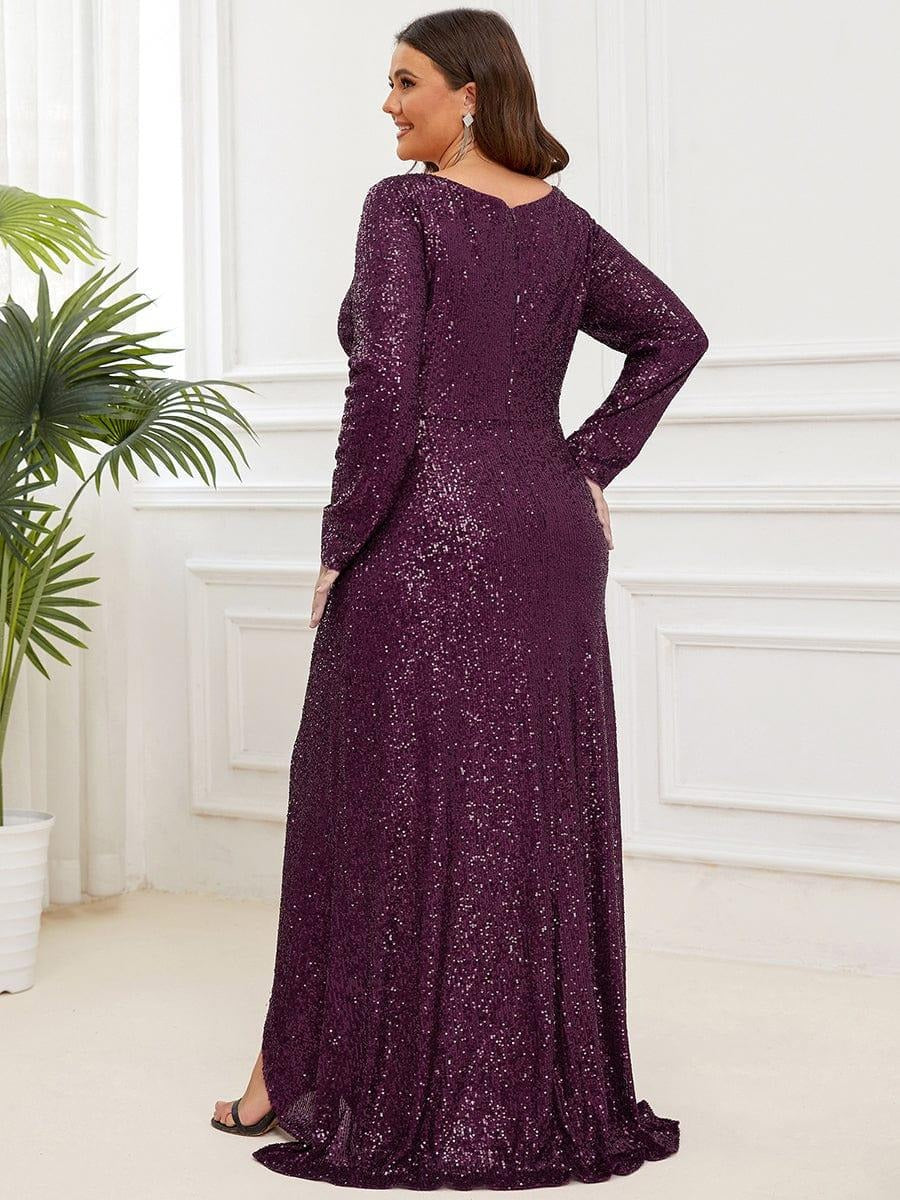 ✨ Luxury Blue Sequin Evening Gown – Full Sleeve Mermaid Fit