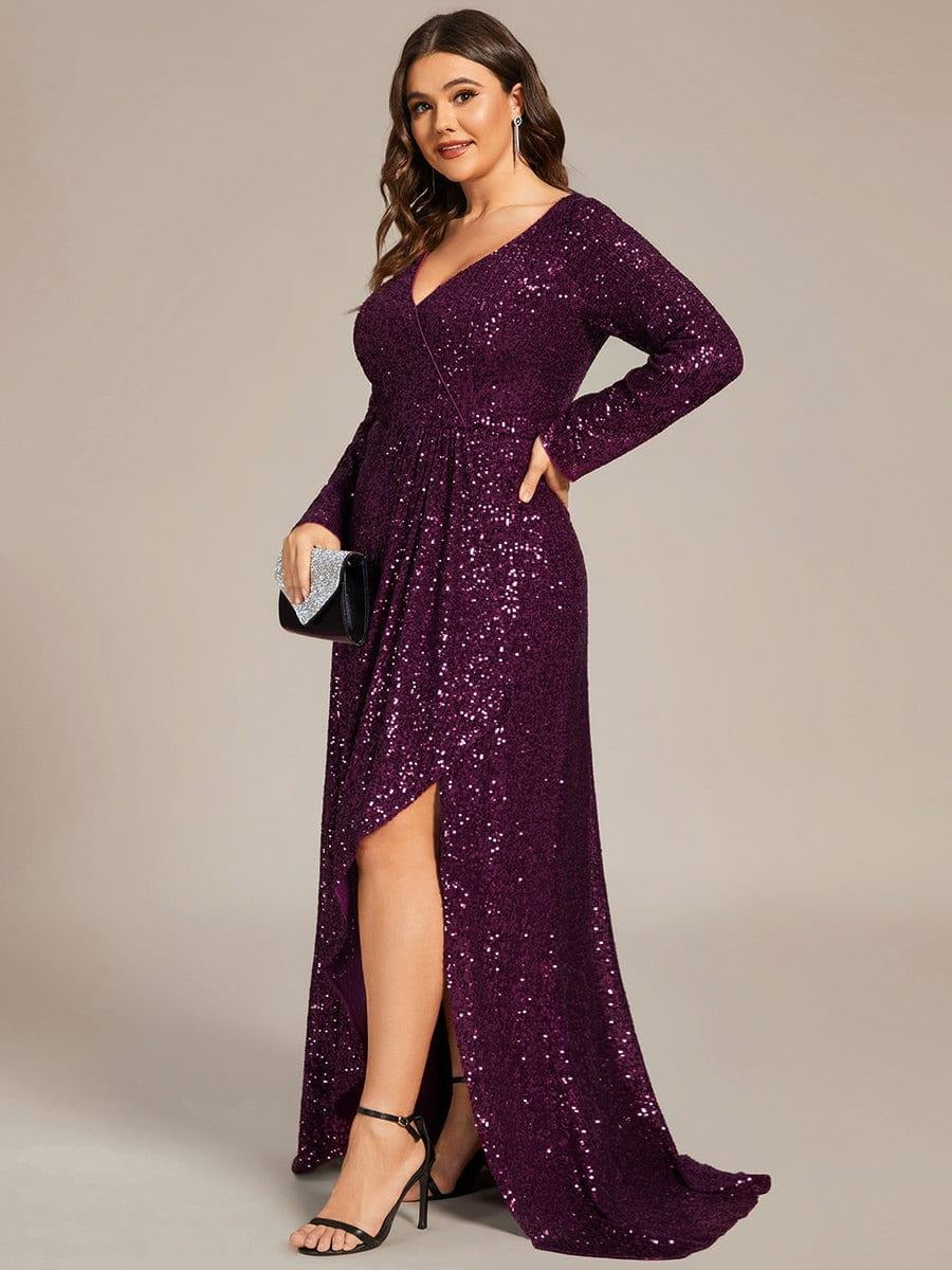 ✨ Luxury Blue Sequin Evening Gown – Full Sleeve Mermaid Fit