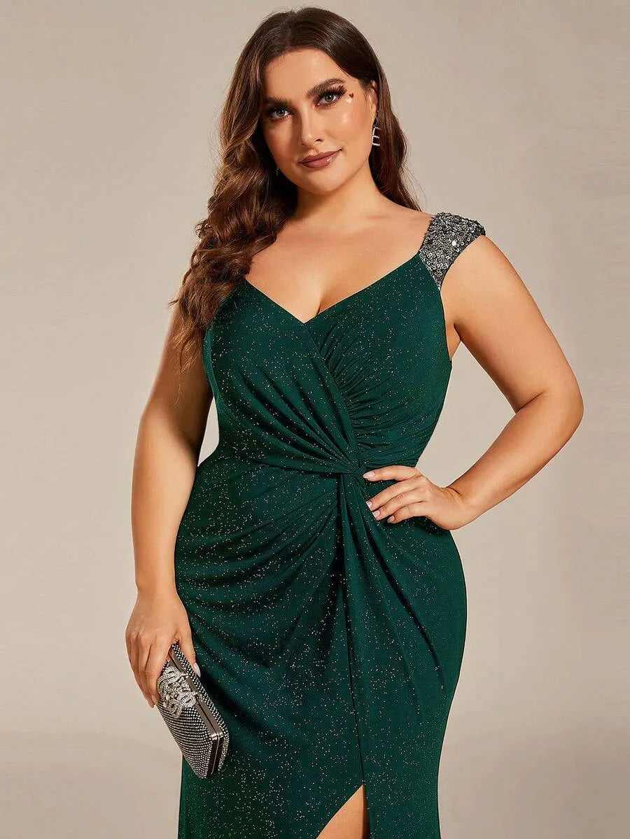 Emerald Green Elegance Party Wear Gown
