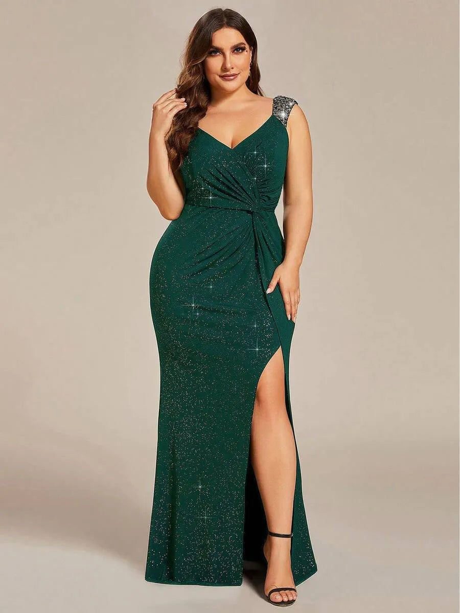 Emerald Green Elegance Party Wear Gown
