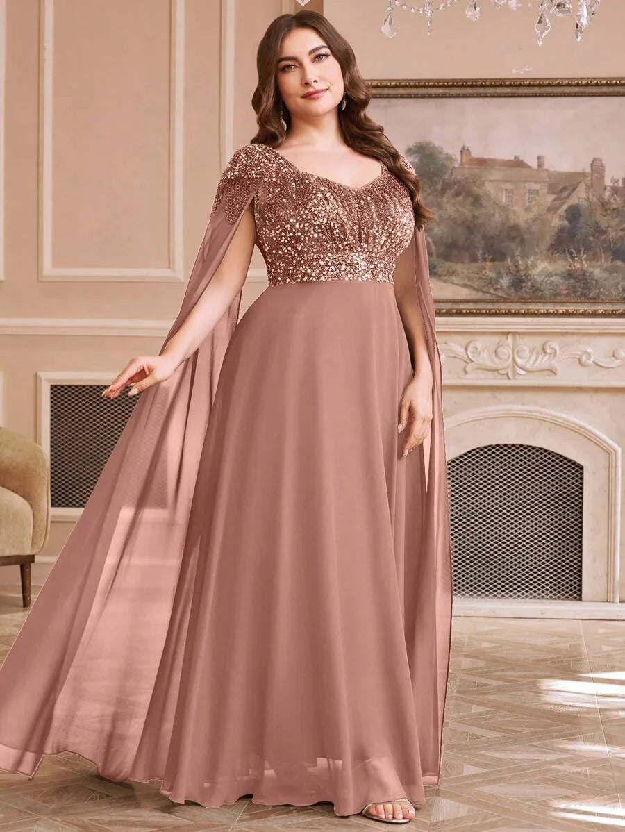 Emerald Brown Elegance Party  Gown
