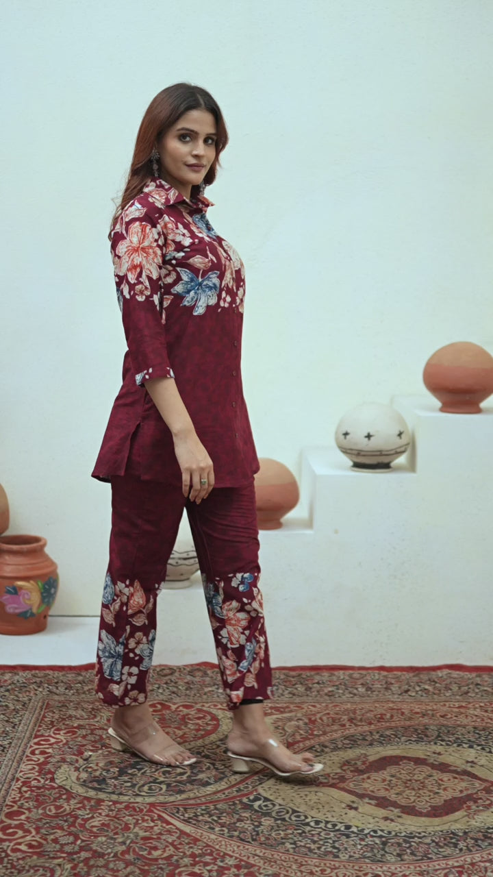 Luxury Printed Co-Ord Set for Women – Elegant Party & Casual Wear
