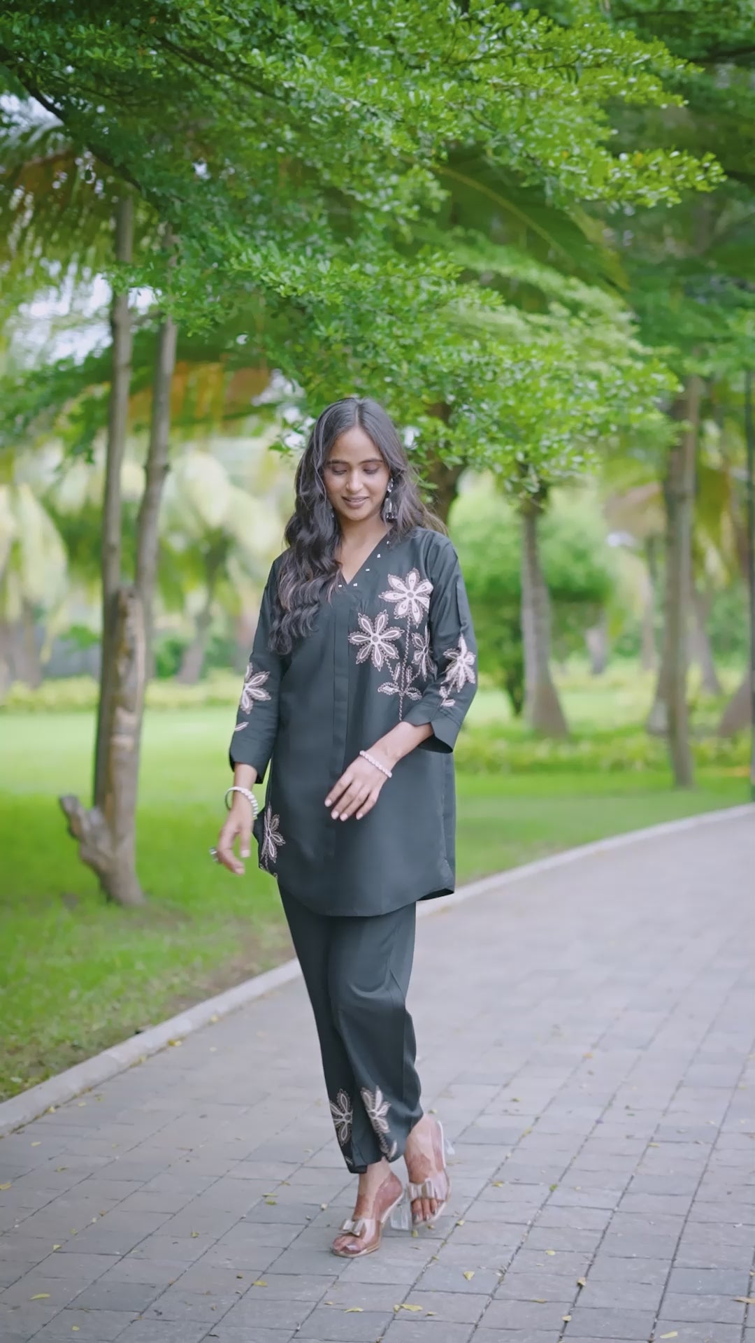 Luxury Black Embroidered Co-Ord Set for Women – Elegant Party & Casual Wear